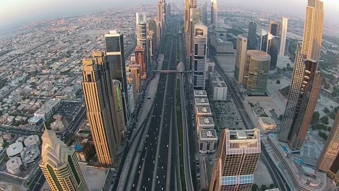 Dubai Drone Sheikh Zayed Road Stock Footage 172546345