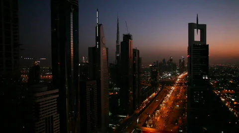 Dubai dusk traffic Stock Footage 568858