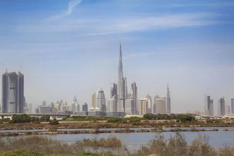 Dubai From The Edge Stockfoto's