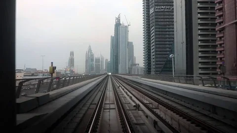 Dubai elevated metro Stock Footage 73794740