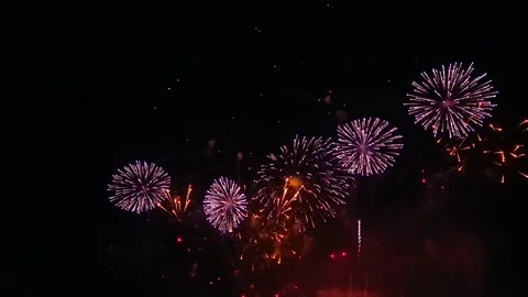 Dubai fireworks display show Stock Footage 325334505