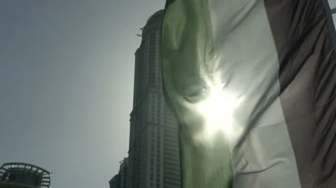 Dubai flag waving Stock Footage 37310697