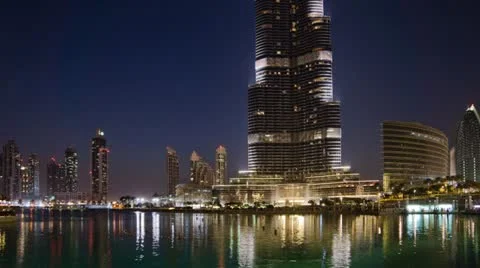 Dubai Fontain HD Stock Footage 18186070