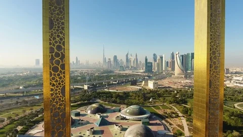 Dubai Frame Aerial View 2 스톡 동영상 84957149