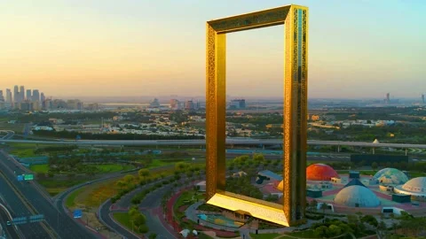 The Dubai Frame - Ariel View of The Dubai Frame Stock Footage 235908027