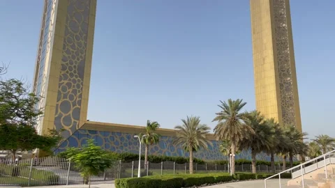 Dubai Frame, best new attraction, the biggest golden picture frame, architecture Stock Footage 157584809
