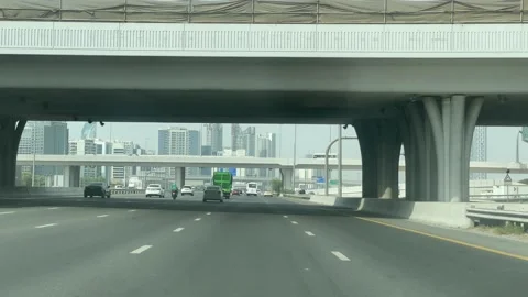 Dubai front view of main road Stock Footage 233855394