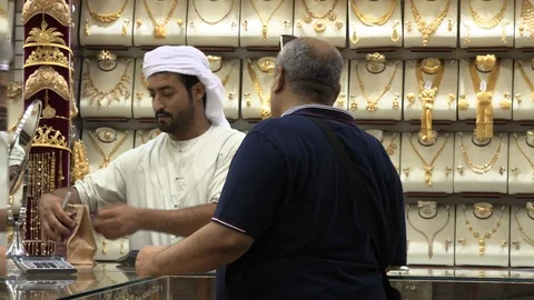 Dubai Gold Souk Close 4K Stock Footage 89223566