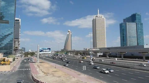 Dubai Heavy Traffic Stock Footage 6152215