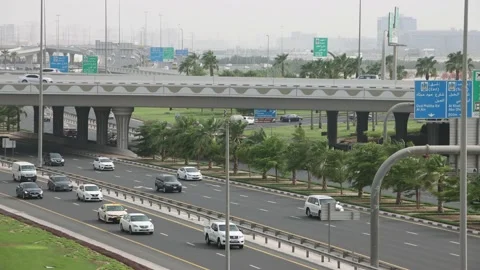 Dubai Highway During off Peak time Stock Footage 200780955