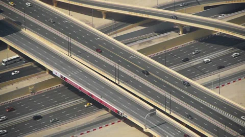 Dubai highway junction Stock Footage 36962692