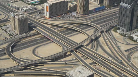 Dubai highway junction Stock Footage 36962799