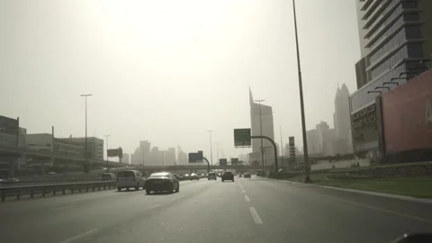 Dubai Highway turning Stock Footage 145846487