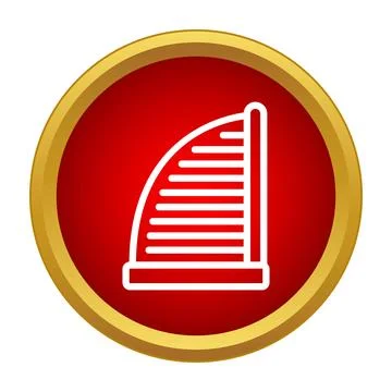 Dubai iconic sail building vector outline icon Stock Illustration