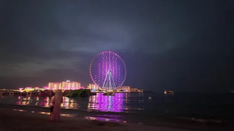 Dubai JBR &amp; Ain Dubai 4K 60FPS Cinematic Stock Footage - Recorded on 22nd A.. Stock Footage 333278448
