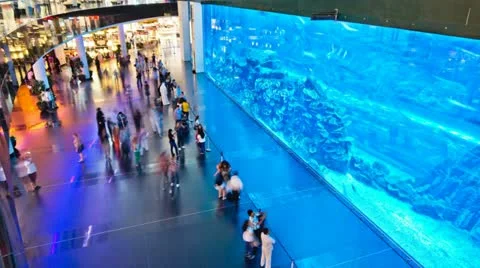 Dubai Mall 4K Timelapse Stock Footage 12349354