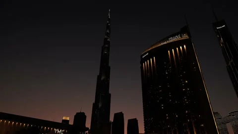 Dubai Mall with Burj Khalifa at background Stock-Footage 233297022