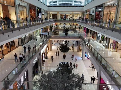 Dubai Mall Interior from Upper Floors  Editorial Stock Photos