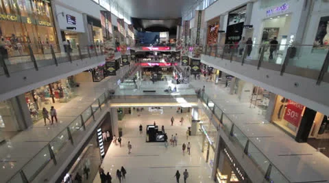 Dubai Mall with visitors from inside. Stock-Footage 23162106
