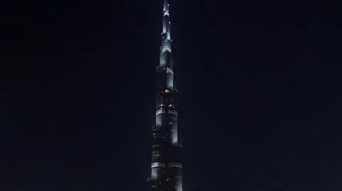 Dubai mall world highest building top to down 4k time lapse uae Stock-Footage 54125943
