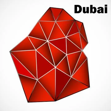 Dubai map in geometric polygonal style on white background Stock-Illustration