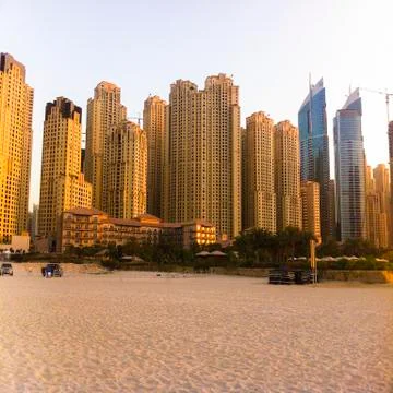 Dubai marina beach Stock Photos