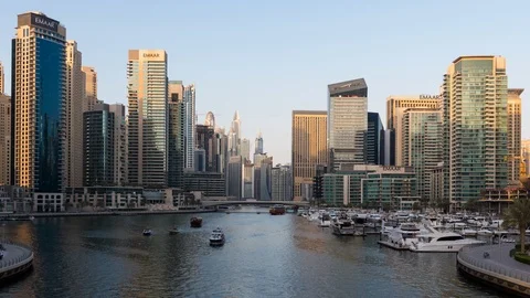 Dubai Marina Day to Night Timelapse Stock Footage 118317186