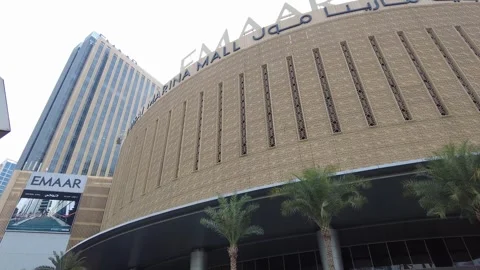 Dubai Marina Mall front facade Stock Footage 242477232