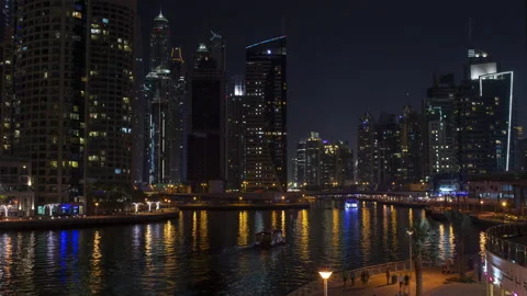 Dubai Marina Night Timelapse Stock Footage 239506136