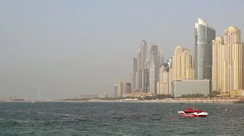 Dubai MArina Skyline Stock Footage 12481535