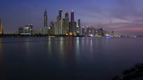 Dubai Marina Sunset Timelapse Stock Footage 239503529