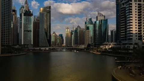 Dubai Marina Timelapse Stock Footage