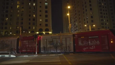 Dubai metra night time Stock Footage 203878380
