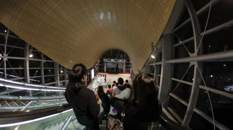 Dubai metro 04 escalator Stock Footage 36487971