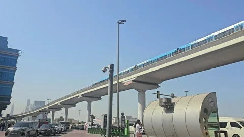 Dubai Metro passing Video stock 320797254