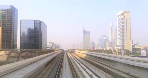 Dubai metro riding Stock Footage 255151077