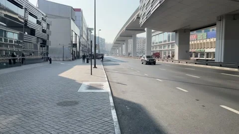 Dubai metro side buss stop Stock Footage 233854939