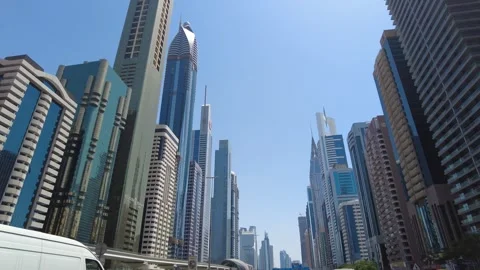 Dubai Moving Skyscraper Skyline 動画素材 242652426