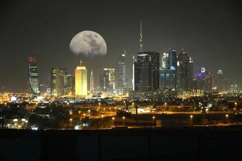 Dubai by night Stock Photos