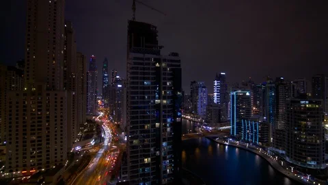 Dubai night TL Stock Footage 124636810