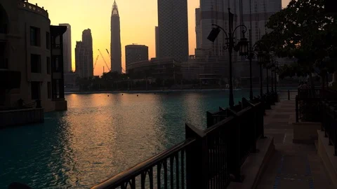 Dubai Pond Stock Footage 92526079