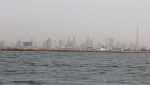 Dubai Seen From Boat Stock Footage 3502172