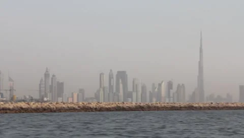 Dubai Seen From Boat Stock Footage 3508606