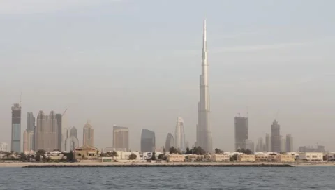 Dubai Seen From Boat Stock Footage 3528895