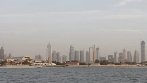 Dubai Seen From Boat Stock Footage 3530892
