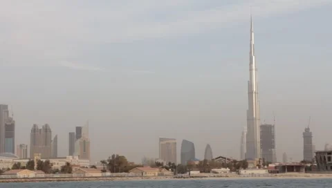 Dubai Seen From Boat Stock Footage 3536921