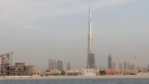 Dubai Seen From Boat Stock Footage 3538640