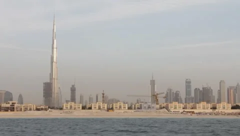 Dubai Seen From Boat Stock Footage 3540947