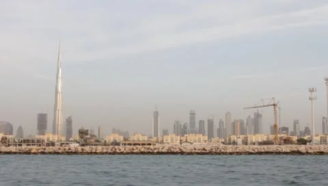 Dubai Seen From Boat Stock Footage 3542554