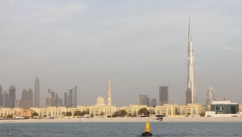 Dubai Seen From Boat Stock Footage 3548441
